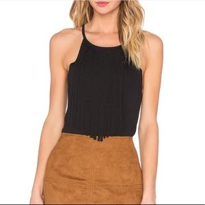 Fringe sweater tank top